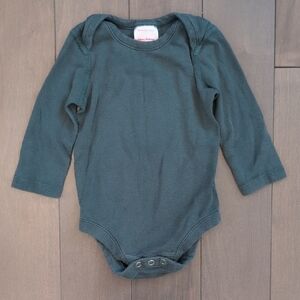 Hanna Andersson 6-12 Months Deep Green Long Sleeve Bodysuit